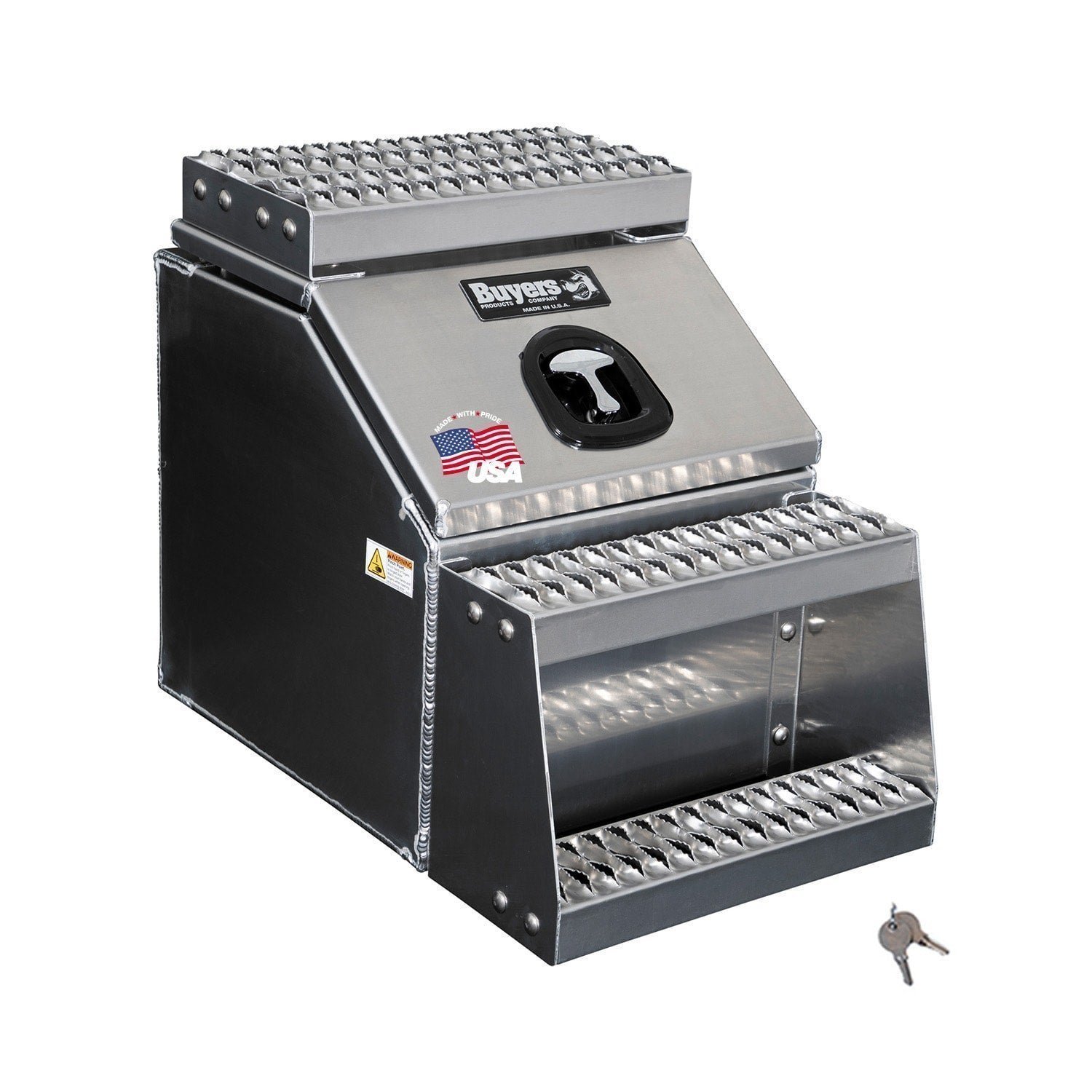 Buyers Products 28-in x 24-in x 18-in Smooth Aluminum Step Box Truck Tool Box 1705281