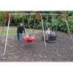Heavy Duty ADA Swing Set, Frame with Molded Seat and ADA Platform