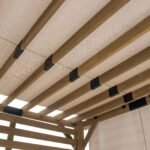 SummerCove 11 ft. x 10 ft. Tan Cedar Frame Wood Pergola with Adjustable Canopy - Image 5